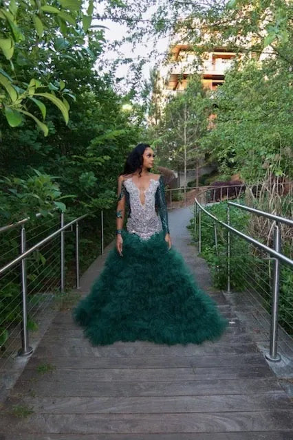 Arianna gown with ruffles