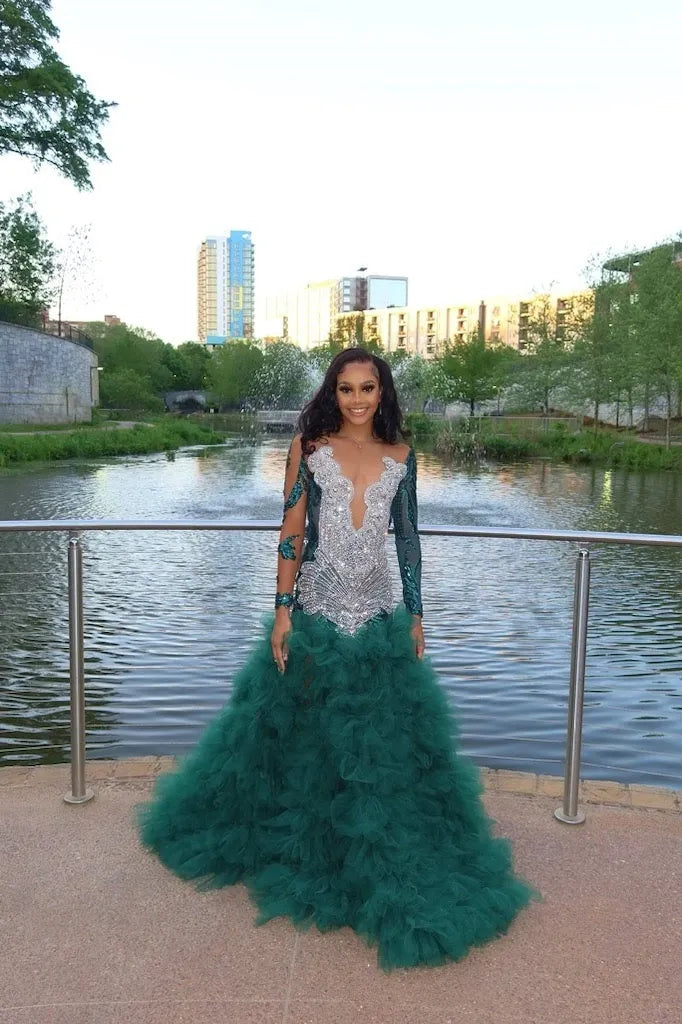 Arianna gown with ruffles