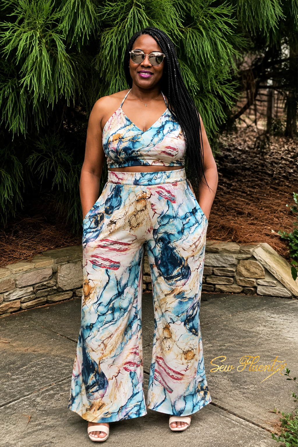 Two piece bralette and pants set