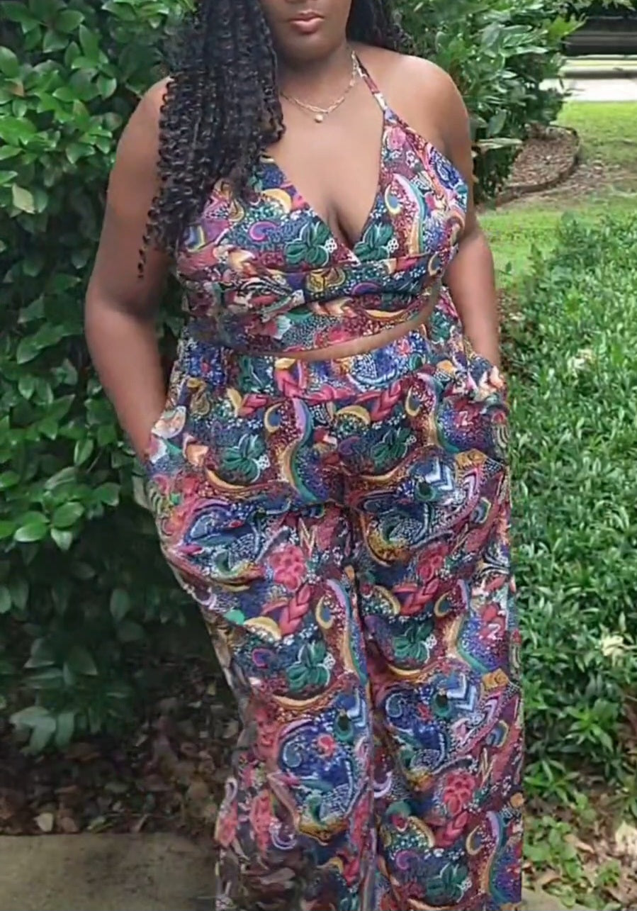 Two piece bralette and pants set